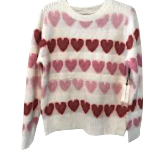 Cupcakes and cashmere, pink and red heart sweater size medium - Picture 3 of 8
